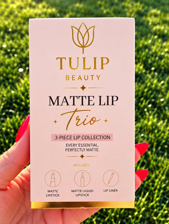 Tulip Beauty Luxury Matte Lip Trio | Ultra Long-Lasting, Vegan & Cruelty-Free