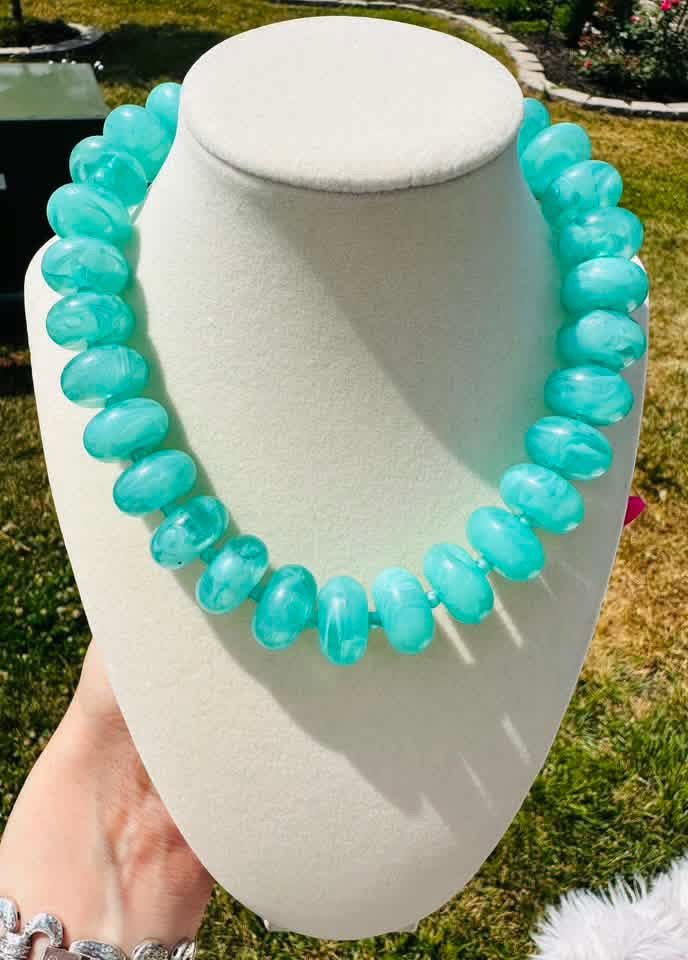 Aqua Cove Beaded Necklace PREORDER