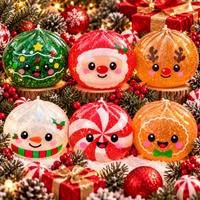 Christmas Dumpling Glitter Gel Squishy – Mystery Style