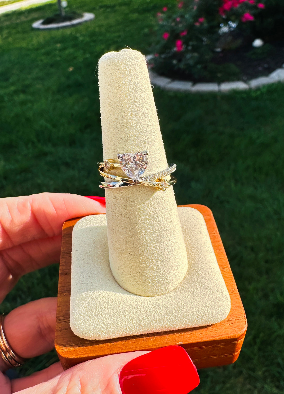 Amour Luxe Waterproof Heart Ring Stack