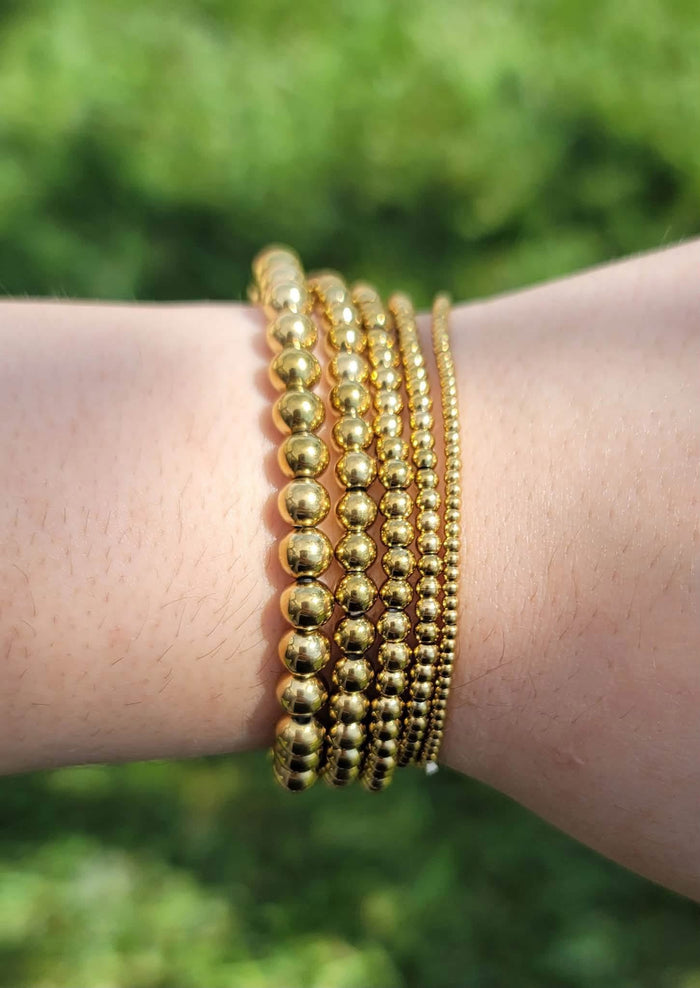 Waterproof Luxe Gold Bead Bracelet