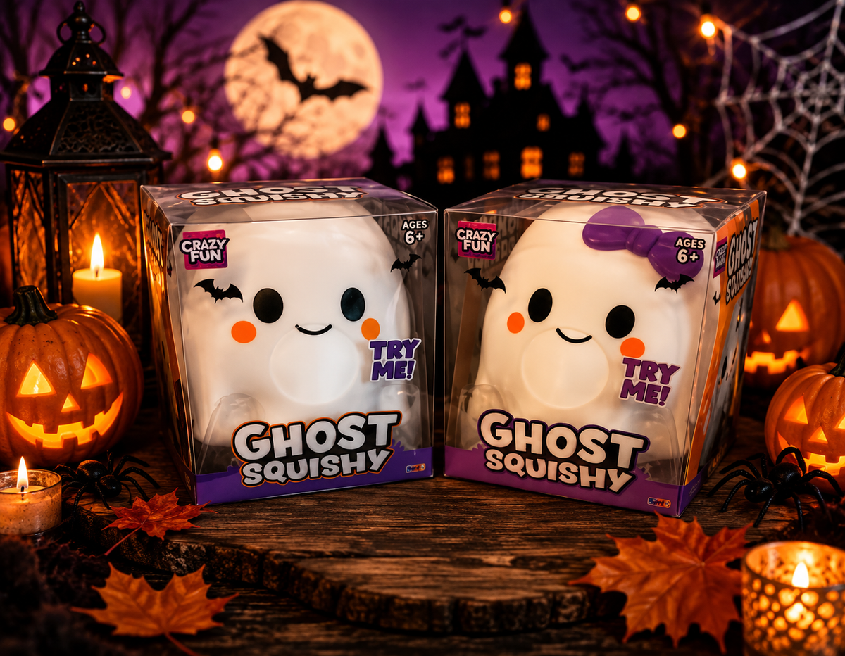 Jumbo Boy & Girl Ghost Squishy – Oversized Halloween Sensory Squeeze Toy