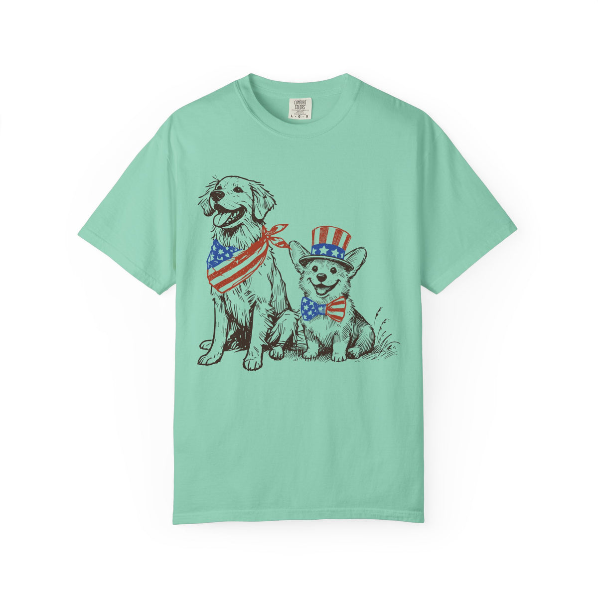 Patriotic Dogs T-Shirt — American Flag Puppies 4th of July Tee