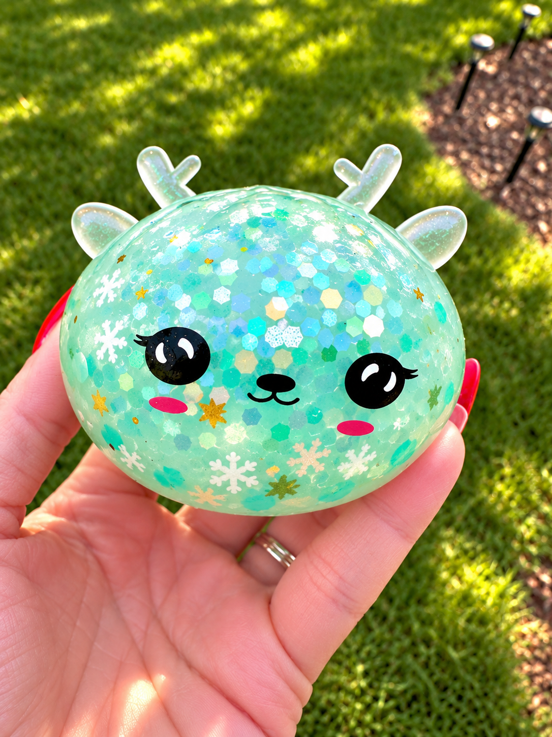 Glitter Bead Reindeer Gel Squishy – Mystery Color