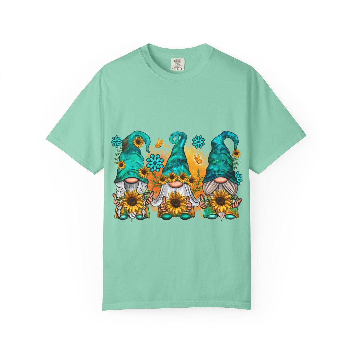 Sunflower Gnome T-Shirt — Cute Garden Gnomes with Sunflowers Tee