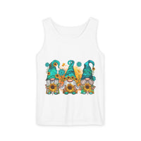 Sunflower Gnomes Tank Top — Summer Floral Garden Gnome Graphic
