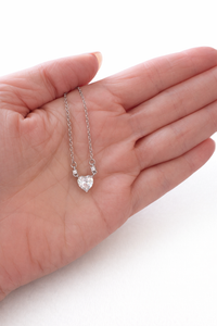 Charlotte Crystal Heart Necklace- 18"
