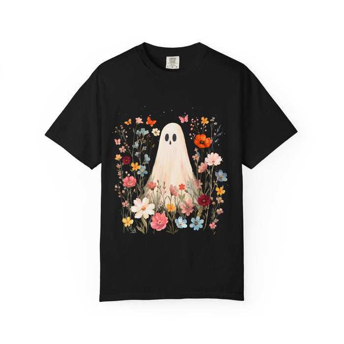 Ghost in the Wildflower T-Shirt — Cute Floral Halloween Tee