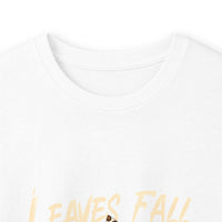 Fall Cozy Bear Long Sleeve Tee — "Leaves Fall" Autumn Graphic Shirt