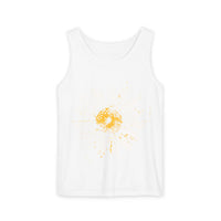 Sunburst Splash Tank Top — Yellow Artistic Paint Splotch Tee