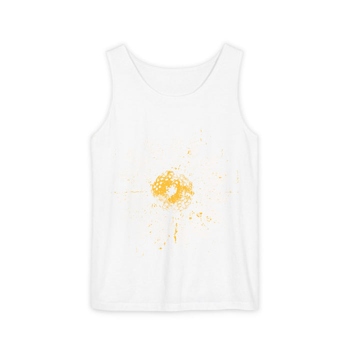 Sunburst Splash Tank Top — Yellow Artistic Paint Splotch Tee