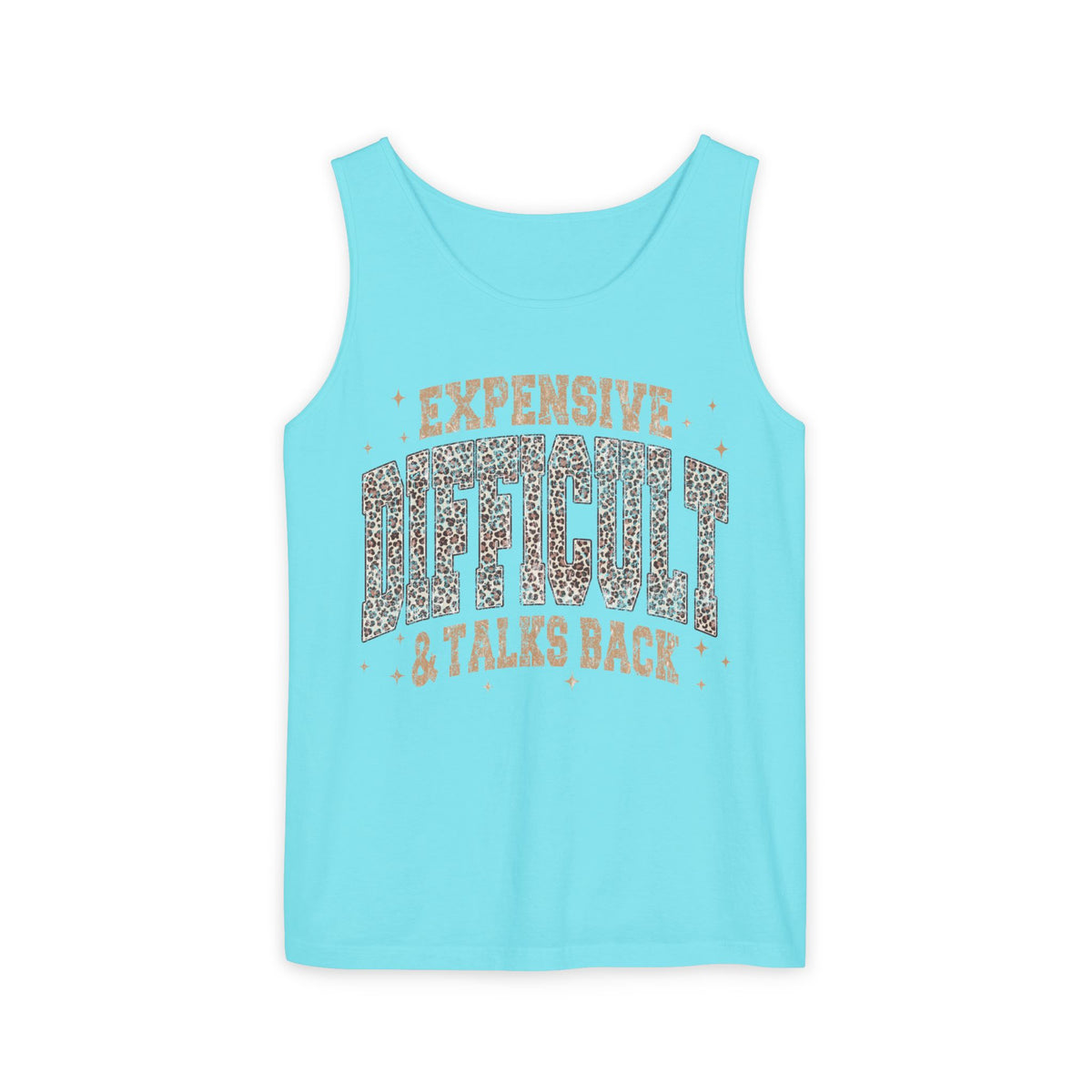 Difficult & Talks Back Tank Top — Funny Sassy Graphic Muscle Tee