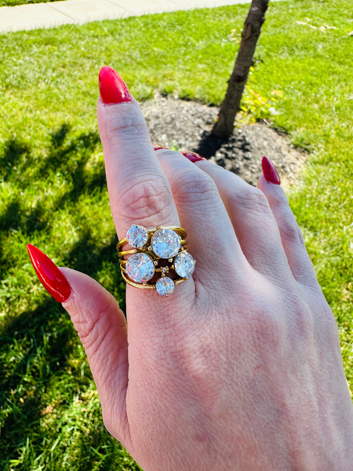The Millionaire Waterproof Crystal Statement Ring