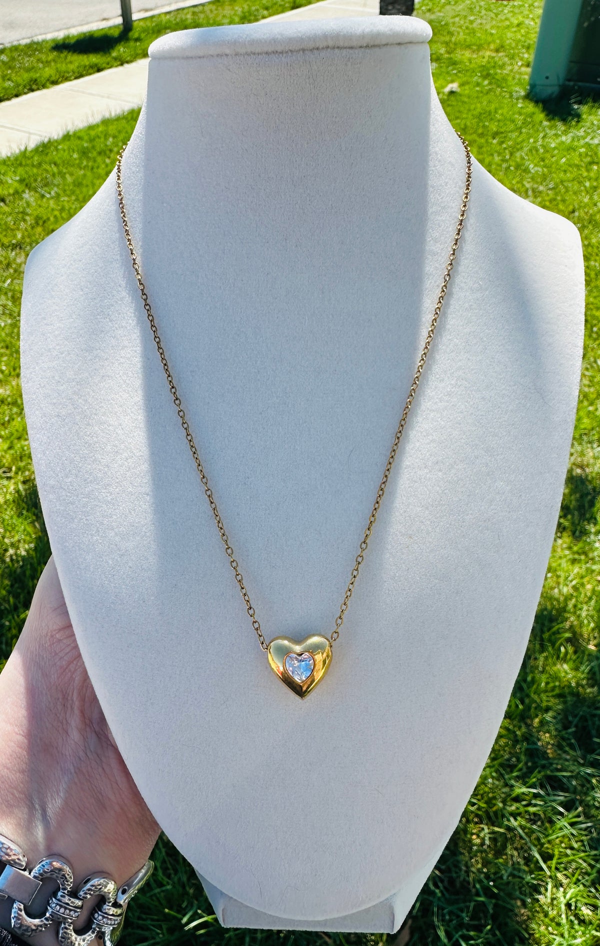 Amorette Waterproof Crystal Heart Necklace