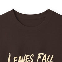 Fall Cozy Bear Long Sleeve Tee — "Leaves Fall" Autumn Graphic Shirt