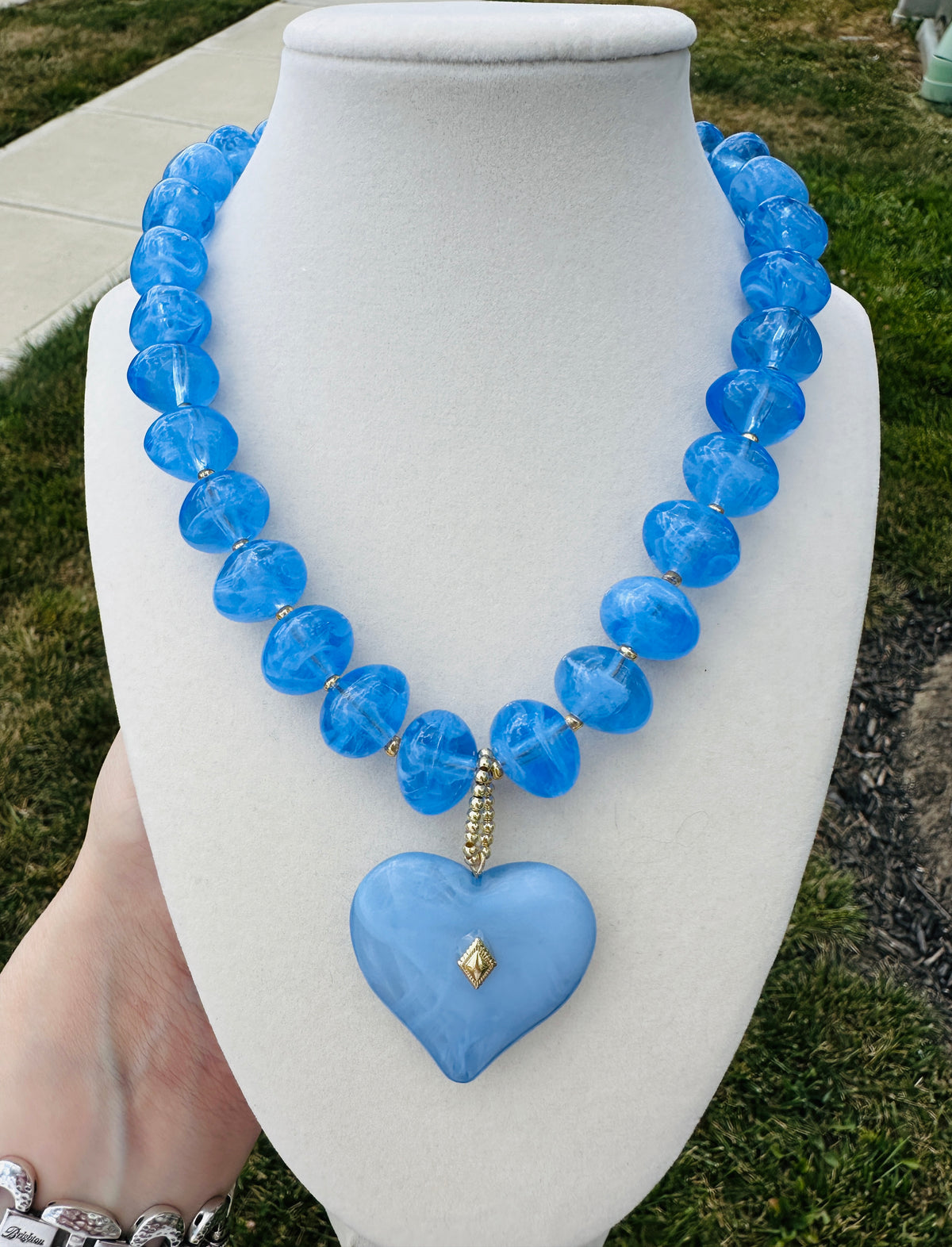 Bluebell Heart Beaded Necklace
