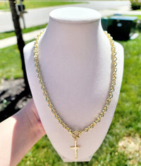 Faithful Waterproof Cross Toggle Necklace