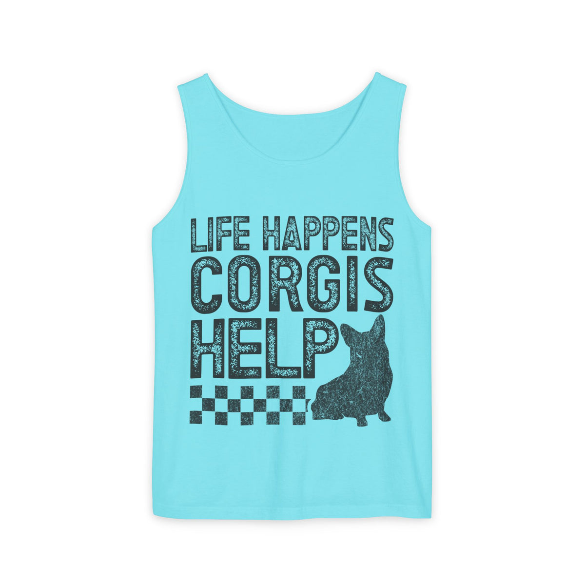 Corgi Tank Top – "Life Happens Corgis Help" Graphic Tank