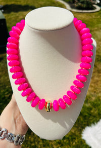 Pink Punch Beaded Necklace PREORDER
