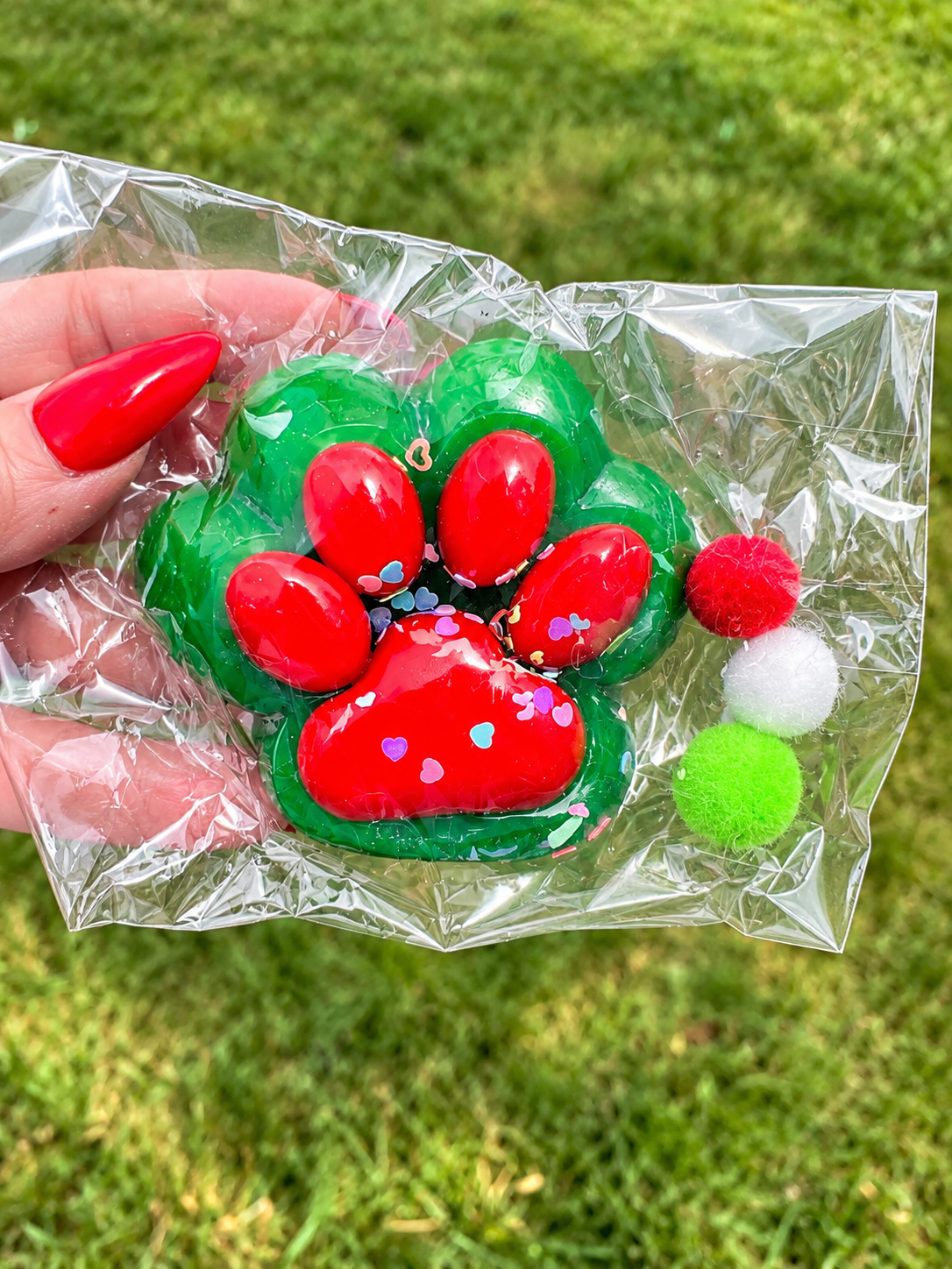 Christmas Paw Print Taba Squishy – Holiday Sensory Toy