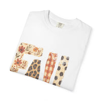 Fall Plaid & Floral T-Shirt — 'FALL' Graphic Seasonal Tee