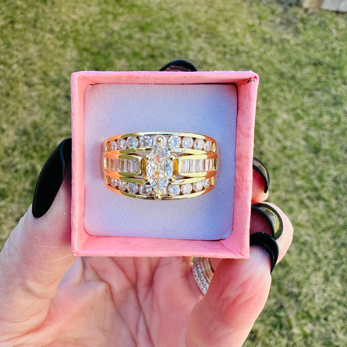 Victoria Marquise Cut Stacked Ring-Gold