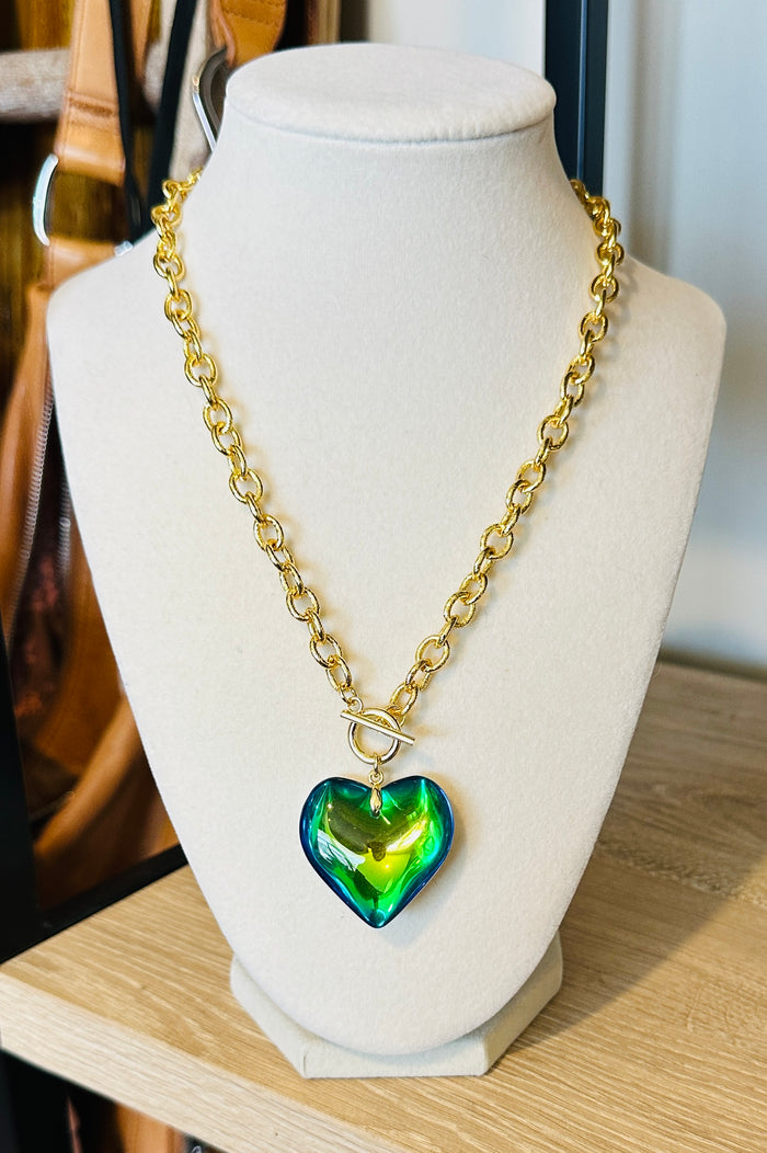 Prism Heart Toggle Necklace- 5 Colors