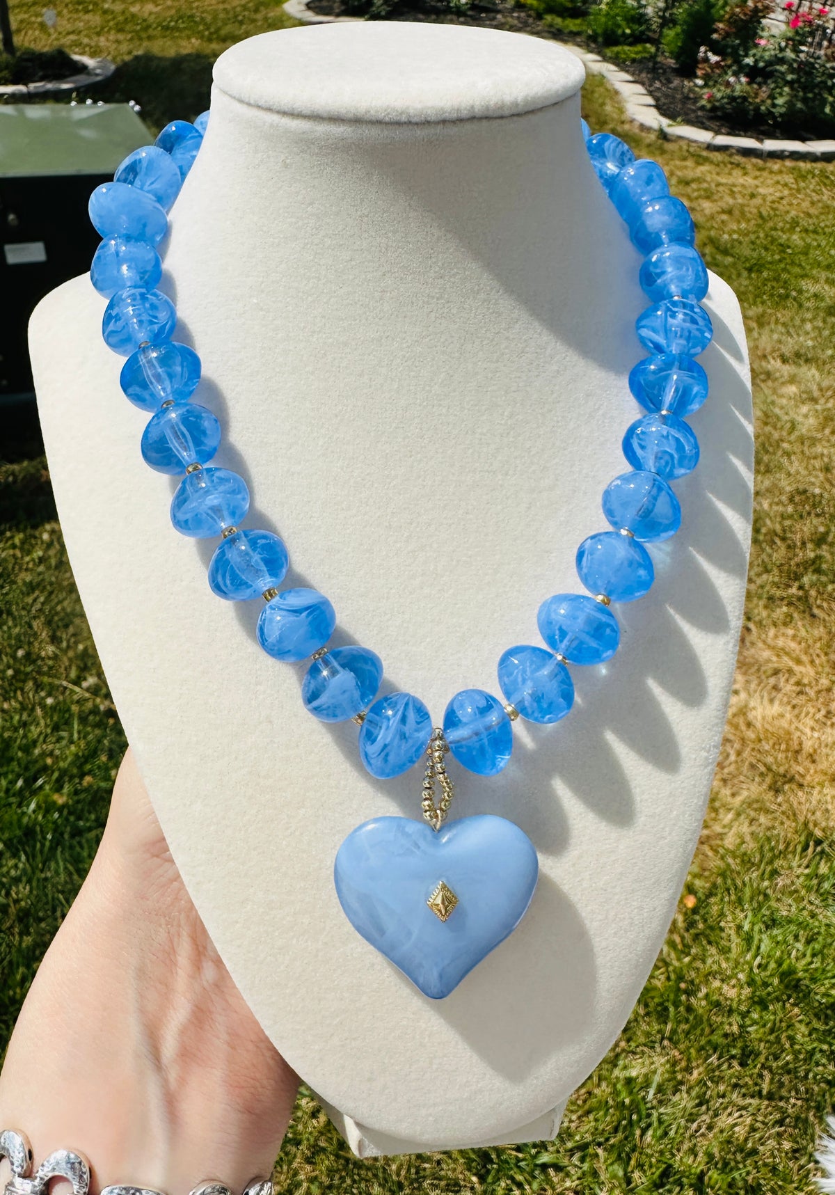 Bluebell Heart Beaded Necklace