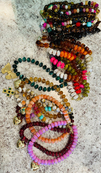 Chocolate Swirl Heart Beaded Statement Necklace