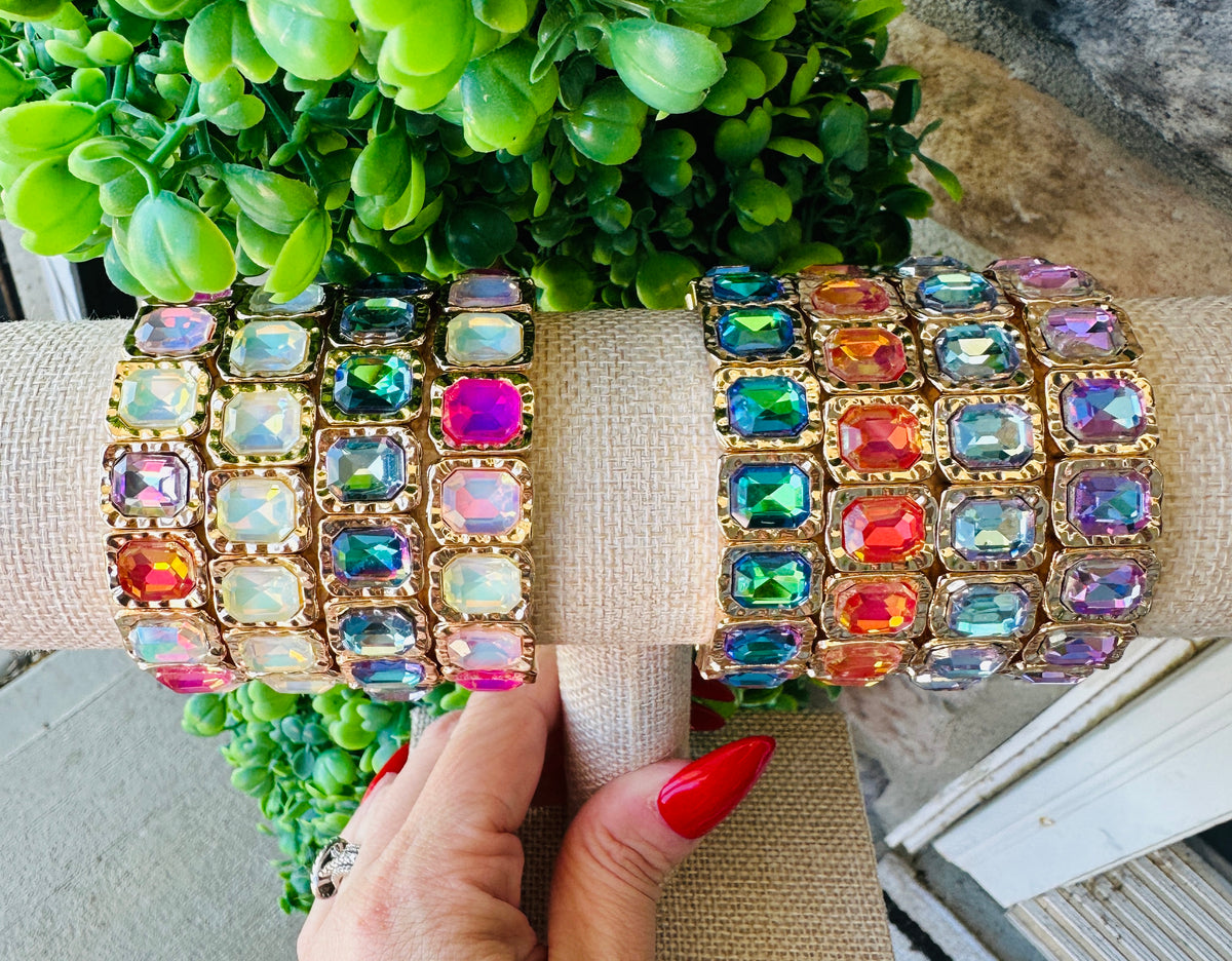 Prism Pop Crystal Stretch Bracelet | Multiple Colors