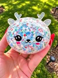 Glitter Bead Reindeer Gel Squishy – Mystery Color