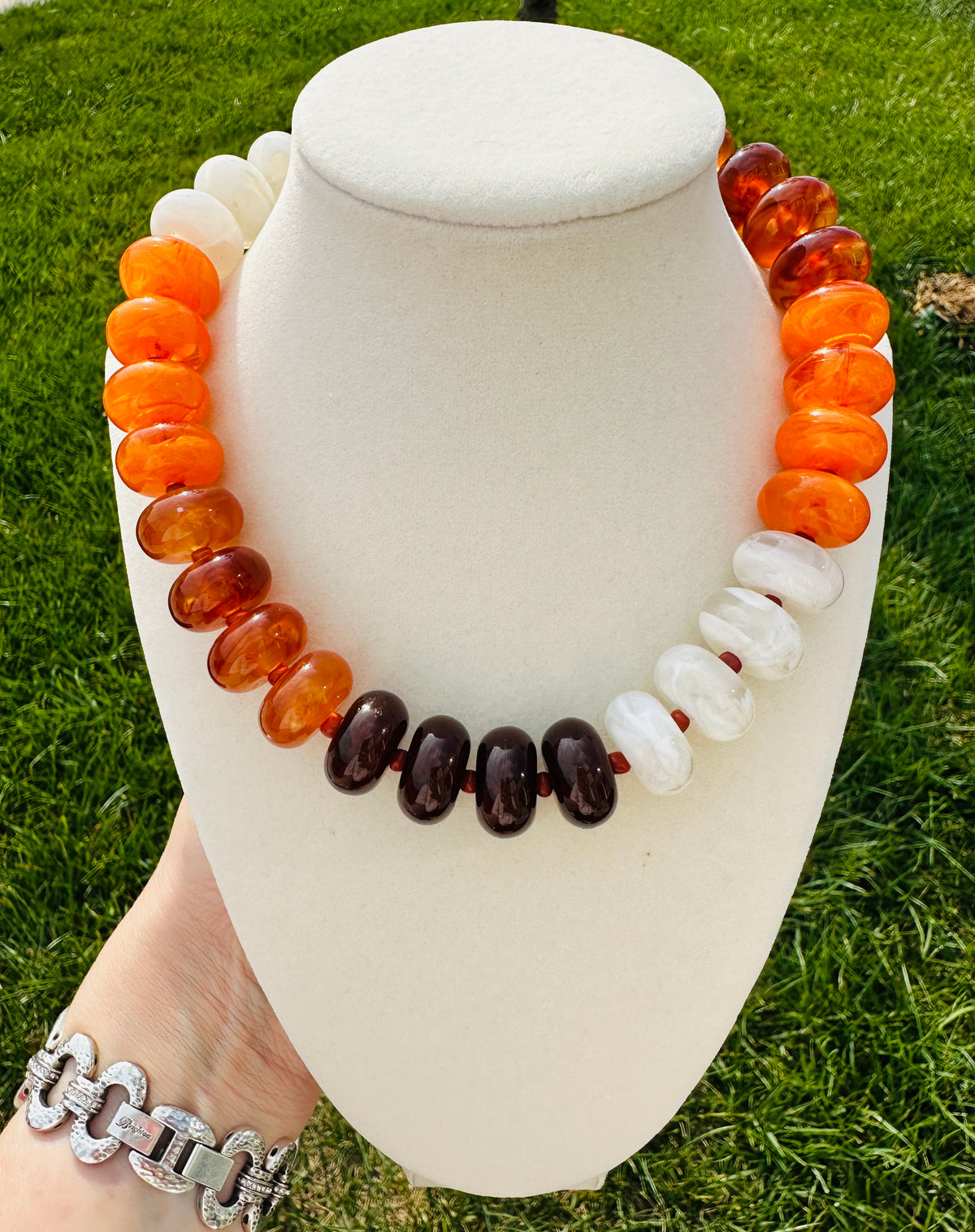 Citrus Tortoise Beaded Statement Necklace
