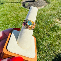 Mosaic Waterproof Gemstone Statement Ring