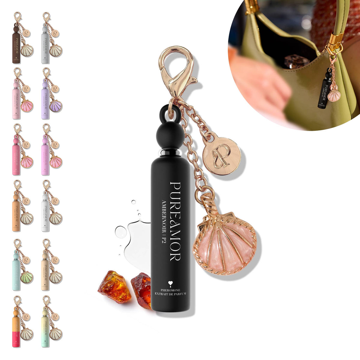 Amber Noir | Pheromone Keychain Perfume Oil - 2ml