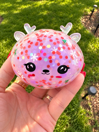 Glitter Bead Reindeer Gel Squishy – Mystery Color