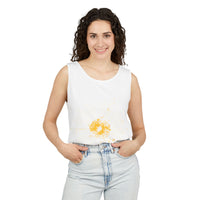 Sunburst Splash Tank Top — Yellow Artistic Paint Splotch Tee