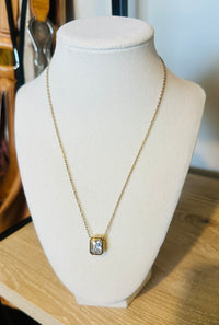 Valencia Waterproof Emerald Cut Crystal Necklace