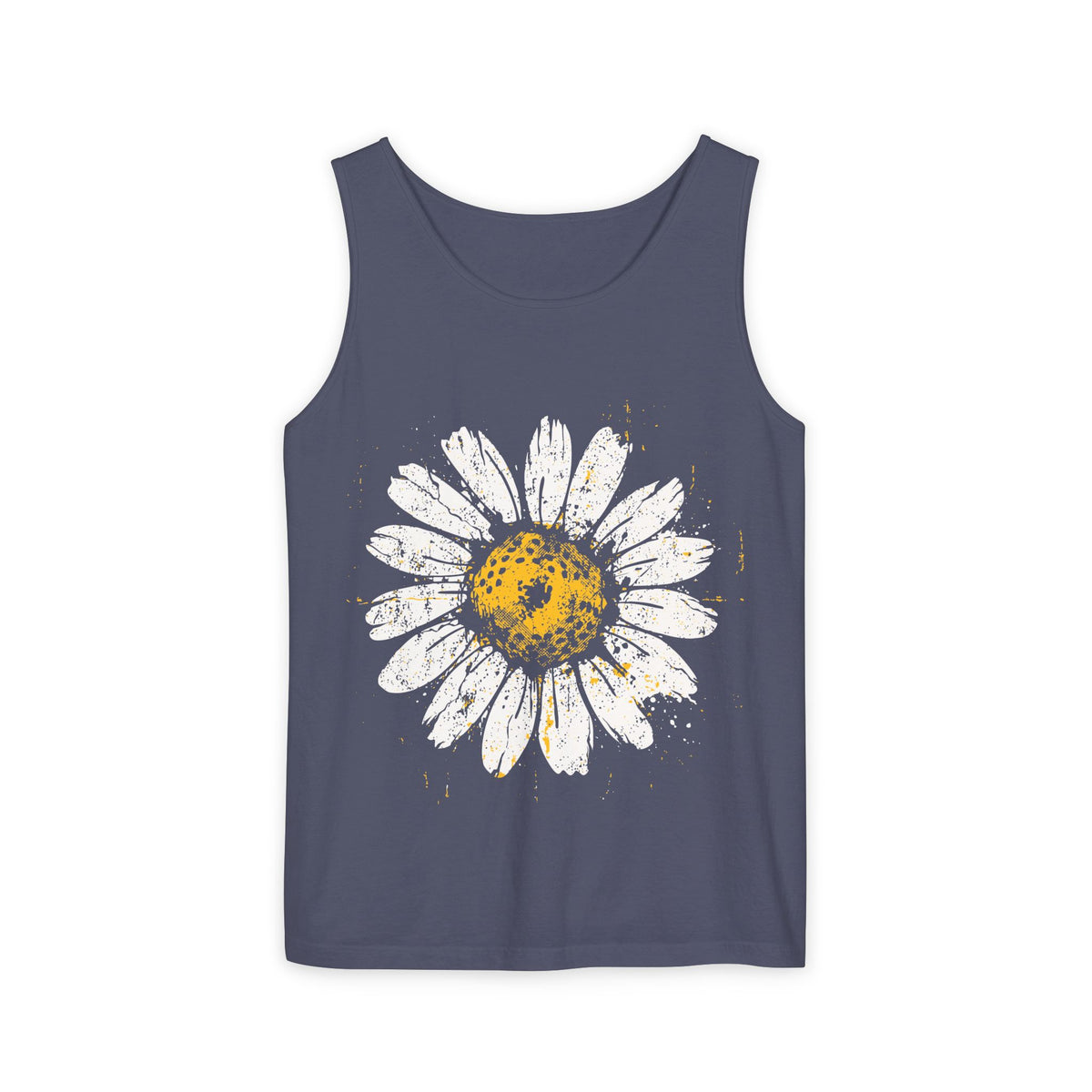 Sunburst Splash Tank Top — Yellow Artistic Paint Splotch Tee