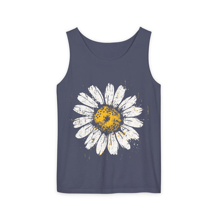Sunburst Splash Tank Top — Yellow Artistic Paint Splotch Tee