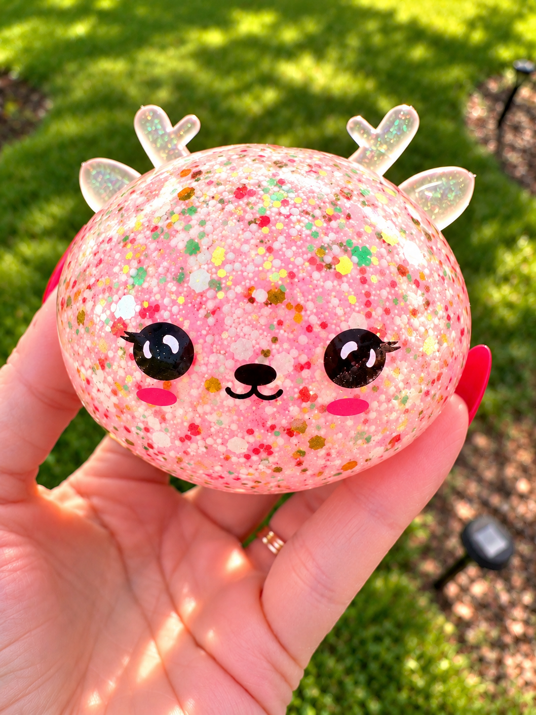 Glitter Bead Reindeer Gel Squishy – Mystery Color