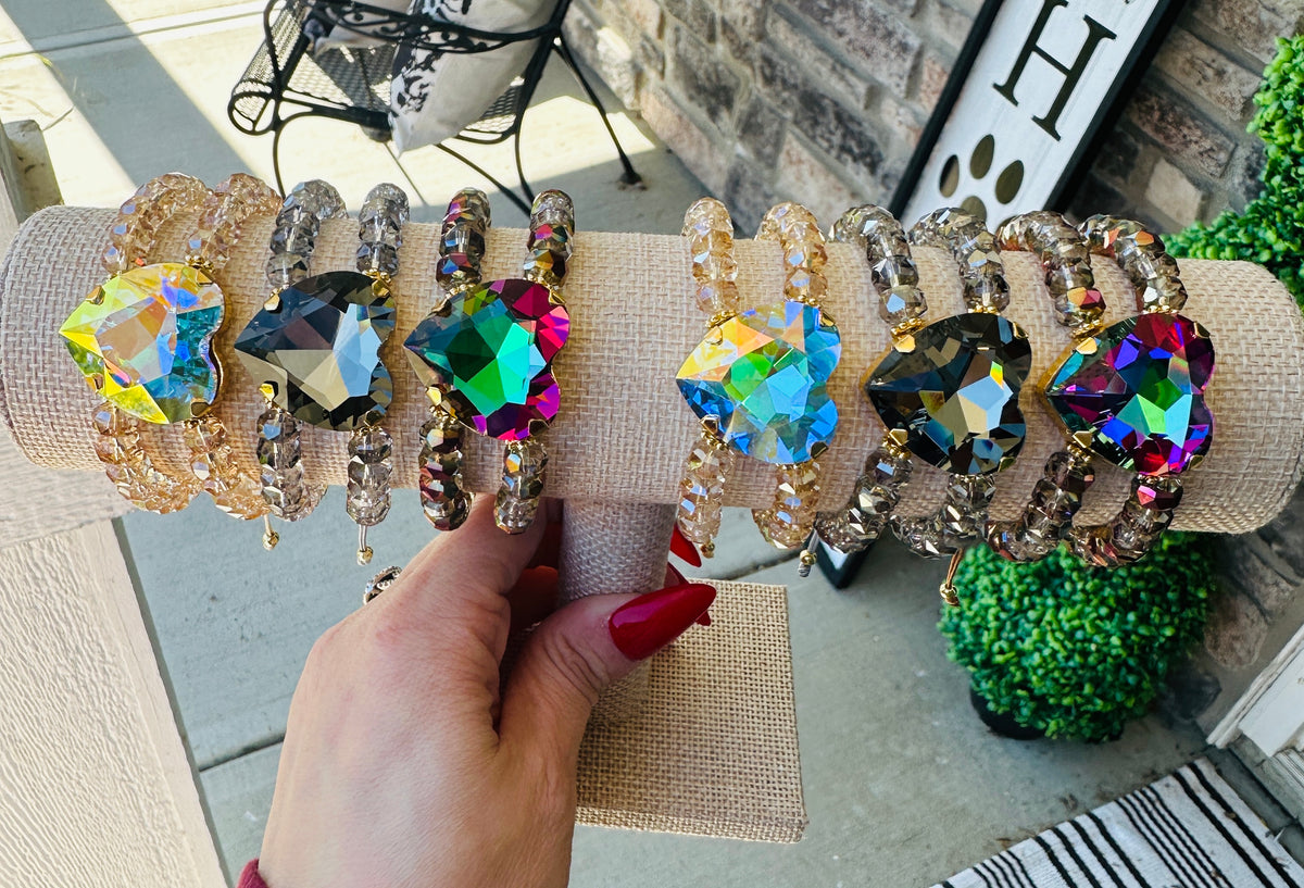 Luxe Crystal Heart Adjustable Bracelet