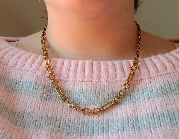 Celeste Waterproof Crystal Link Necklace