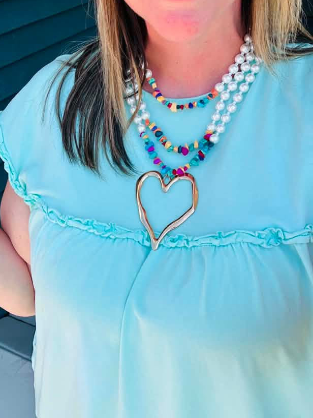 Color Crush Layered Heart Necklace