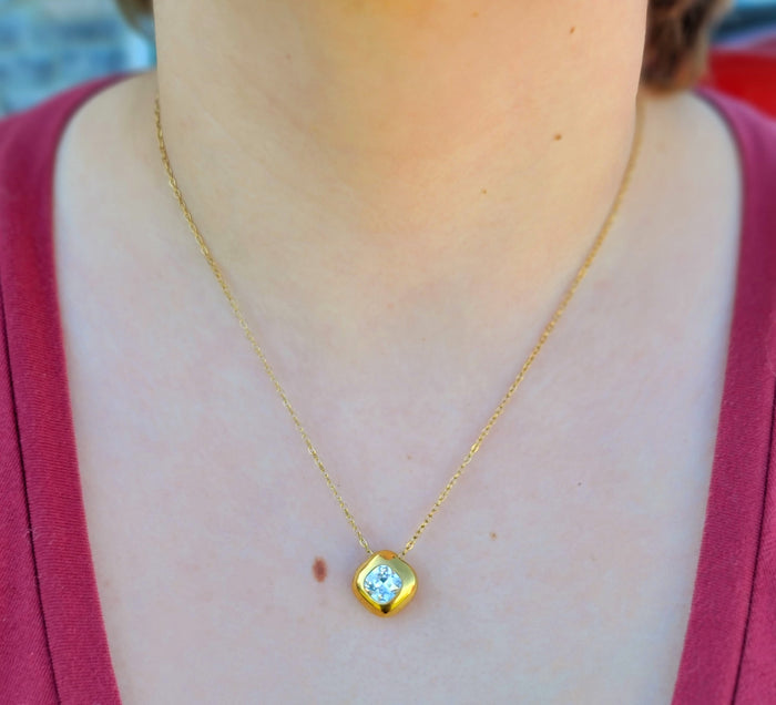 Celestine Waterproof Crystal Pendant Necklace