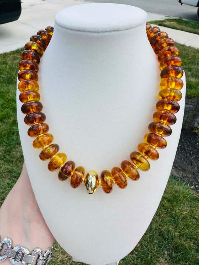 Amber Glow Beaded Necklace PREORDER