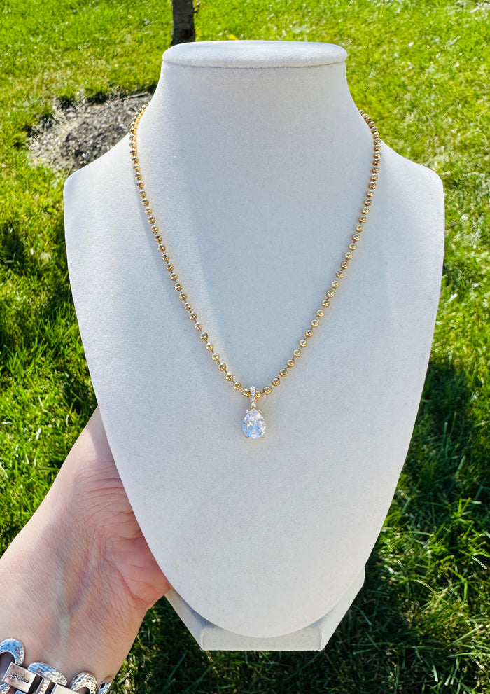 Seraphina Waterproof Crystal Teardrop Necklace