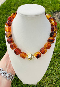 Golden Hour Tortoise Beaded Necklace