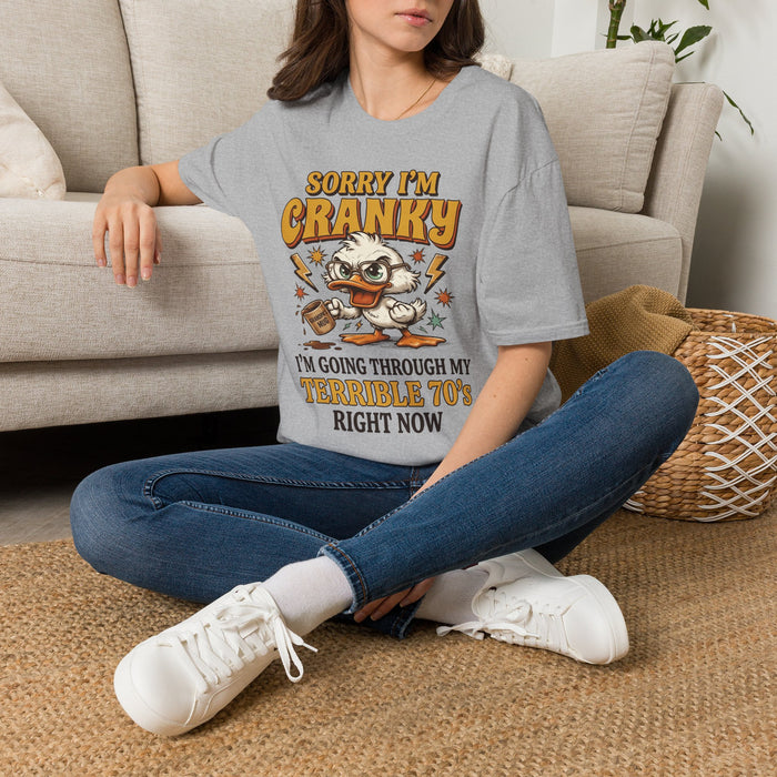 Cranky Duck T-Shirt — "Sorry I’m Cranky" Retro Cartoon Graphic