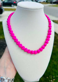 Pink Crush Heart Beaded Necklace