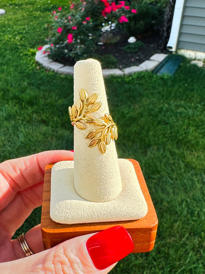 Olivia Luxe Waterproof Gold Leaf Ring